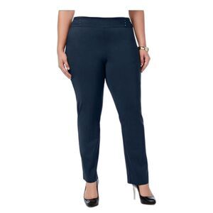 Plus Size KM Collection Tummy Pants Intrepid Blue 24W NEW # G102